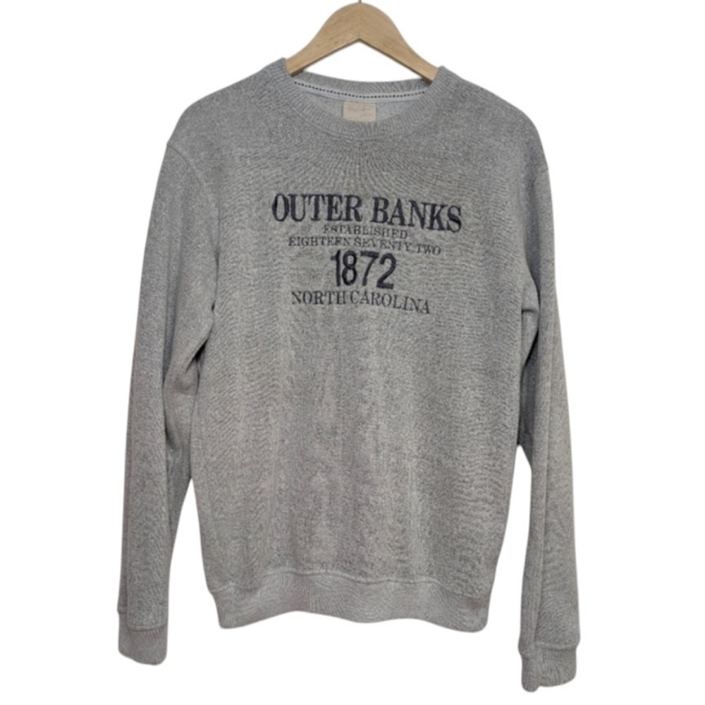 Light Heather Gray Outer Banks NC Crewneck Sweatshirt Adult Small Unisex
